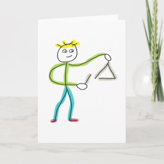 Driehoekspelende Stickman Kaart (Voorkant)