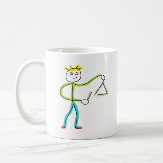 Driehoekspelende Stickman Koffiemok (Links)