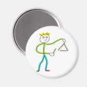 Driehoekspelende Stickman Magneet (Voorkant / Achterkant)
