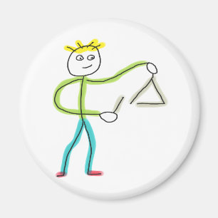Driehoekspelende Stickman Magneet