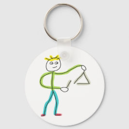 Driehoekspelende Stickman Sleutelhanger