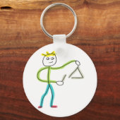 Driehoekspelende Stickman Sleutelhanger (Voorkant)