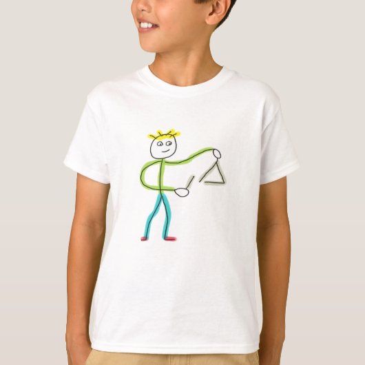 Driehoekspelende Stickman T-shirt (Voorkant)