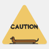 Driehoeksstickers van het Skateboard dachshund Sticker (Voorkant)