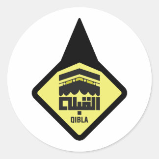 Driehoeksticker voor Qibla-richting Ronde Sticker