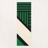 Driehoekstrepen - Groen, crème en zwart Yogamat (Achterkant)