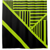 Driehoekstrepen - Kalkgroen Douchegordijn (Voorkant)