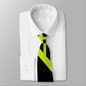 Driehoekstrepen - Kalkgroen Stropdas (Gebonden)