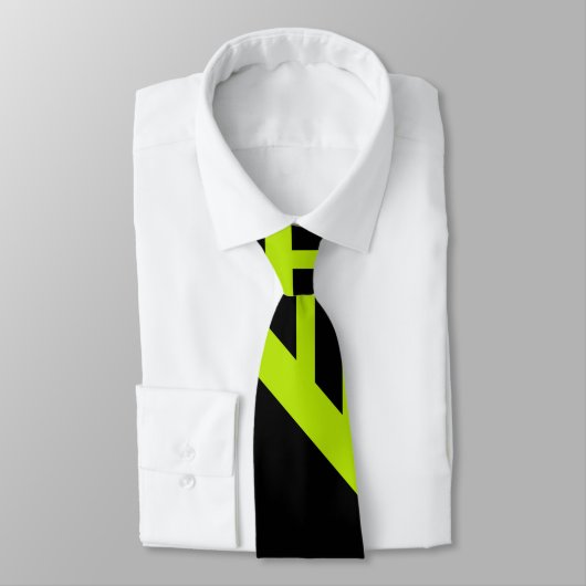 Driehoekstrepen - Kalkgroen Stropdas (Gebonden)