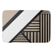 Driehoekstrepen - Taupe, zwart en wit Badmat (Voorkant)