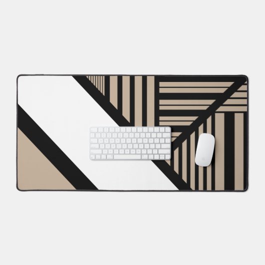 Driehoekstrepen - Taupe, zwart en wit Bureaumat (Keyboard & Muis)