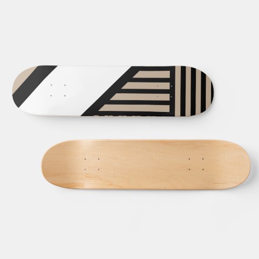 Driehoekstrepen - Taupe, zwart en wit Persoonlijk Skateboard (Horizontaal)