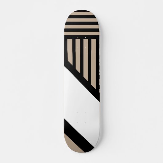 Driehoekstrepen - Taupe, zwart en wit Persoonlijk Skateboard (Voorkant)