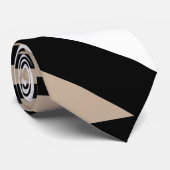 Driehoekstrepen - Taupe, zwart en wit Stropdas (Opgerold)