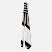 Driehoekstrepen - Taupe, zwart en wit Stropdas (Achterkant)