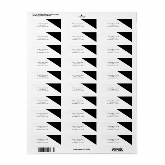 Driehoeksuitnodiging voor bruiloft tussen zwart en etiket (Full Sheet)