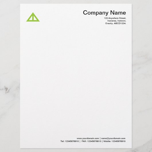 Driehoeksvorm 02 - Marsens Groen Custom Briefhoofd (Voorkant)