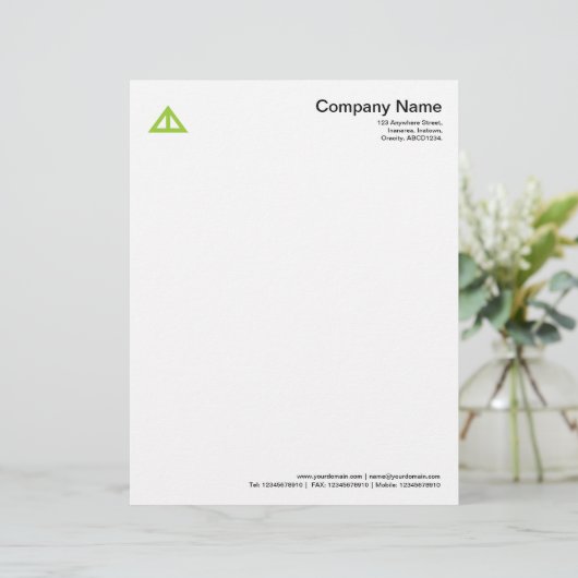 Driehoeksvorm 02 - Marsens Groen Custom Briefhoofd (Staand voorkant)