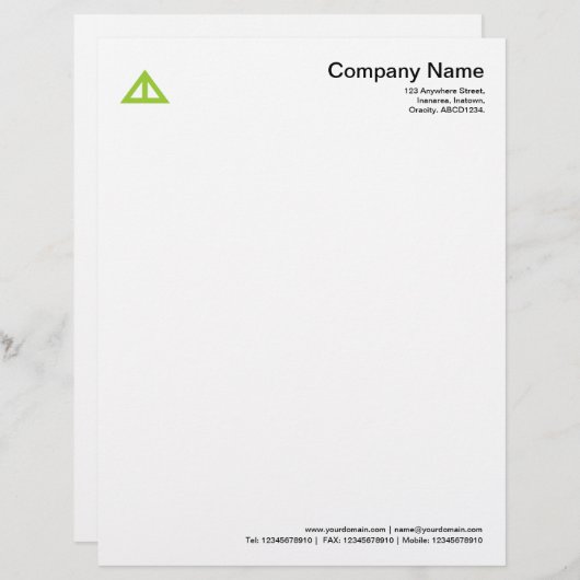 Driehoeksvorm 02 - Marsens Groen Custom Briefhoofd (Voorkant / Achterkant)