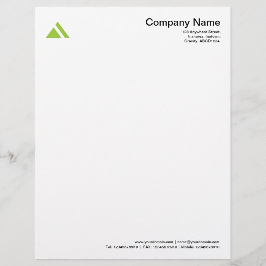 Driehoeksvorm 03 - Marsens Groen Custom Briefhoofd (Voorkant)