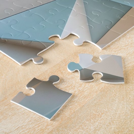 Driehoeksvormen in 3D met subtiele kleuren Legpuzzel (Zijkant)