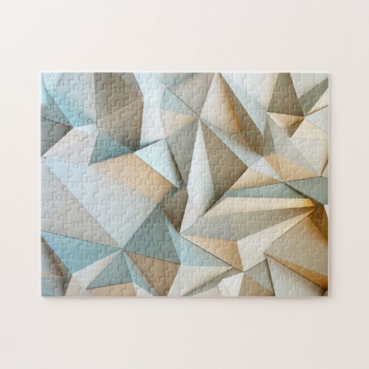 Driehoeksvormen in 3D met subtiele kleuren Legpuzzel (Horizontaal)