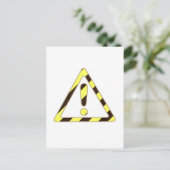 Driehoekverklaring gele en zwarte waarschuwingstek briefkaart (Staand voorkant)