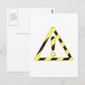 Driehoekverklaring gele en zwarte waarschuwingstek briefkaart (Voorkant / Achterkant)