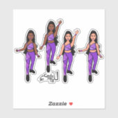 Driehoekvonk dubbel Paarse Sticker (Vel)