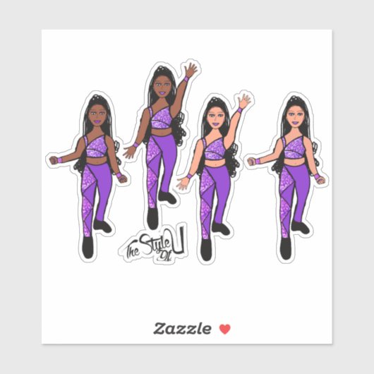 Driehoekvonk dubbel Paarse Sticker (Vel)