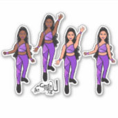 Driehoekvonk dubbel Paarse Sticker (Voorkant)