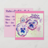 Driehoornig Viooltje Paars Bloem Bloemrijk Roze Kaart (Voorkant / Achterkant)
