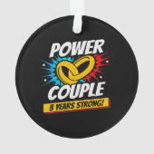 Driejarig paar - Jubileum met derde bruiloft Ornament (achterkant)