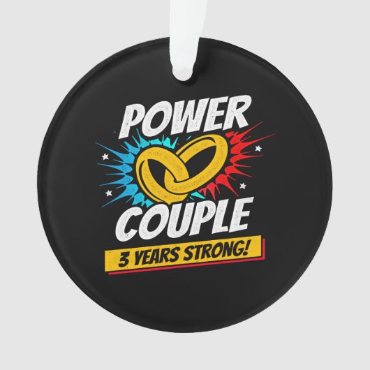 Driejarig paar - Jubileum met derde bruiloft Ornament (voorkant)