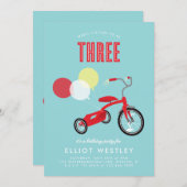 Driejarig uitnodiging voor de derde verjaardag (Voorkant / Achterkant)