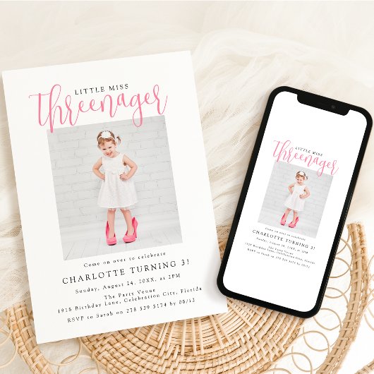 Driejarige peuter | Foto 3e verjaardagsfeestje Kaart