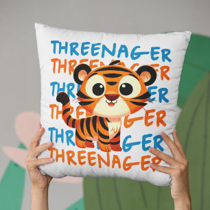 Driejarige Tijger Jongen 3de Verjaardagsfeestje Kussen