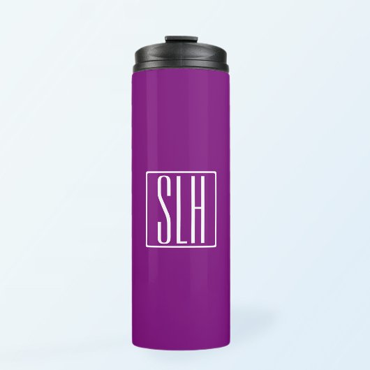 Driekletterige mozaïek monogram | Wit & Paars Thermosbeker