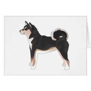 Driekleur Shiba Inu Dog Side Uitzicht Silhouette C