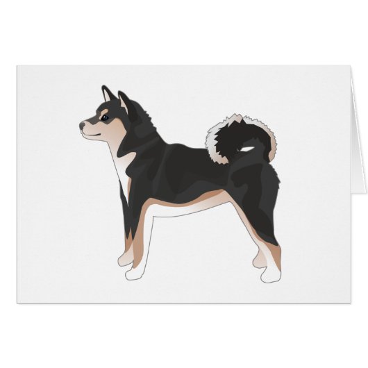 Driekleur Shiba Inu Dog Side Uitzicht Silhouette C (Voorkant Horizontaal)