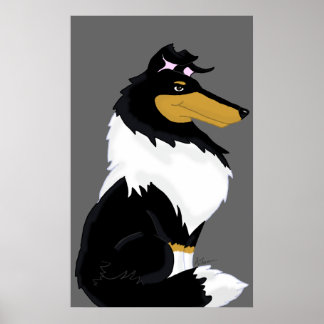 Driekleurenruw Poster voor coatingcollie afdrukken