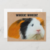 driekleurig cavia briefkaart (Voorkant / Achterkant)