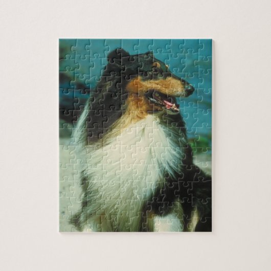 Driekleurig Collie Dog Puzzle Legpuzzel (Verticaal)