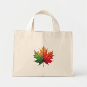Driekleurig esdoornblad mini tote bag (Voorkant)