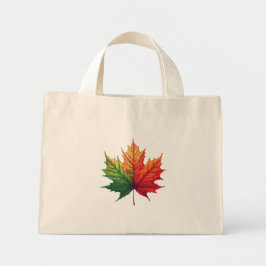 Driekleurig esdoornblad mini tote bag