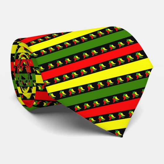 Driekleurig gekleurde pepperstreep stropdas (Opgerold)