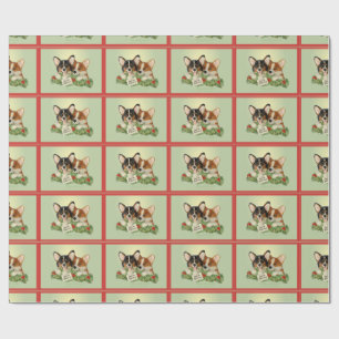 Driekleurig kerstpapier voor Corgi-kerst Cadeaupapier