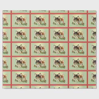 Driekleurig kerstpapier voor Corgi-kerst Cadeaupapier