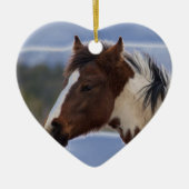 driekleurig paard keramisch ornament (Voorkant)