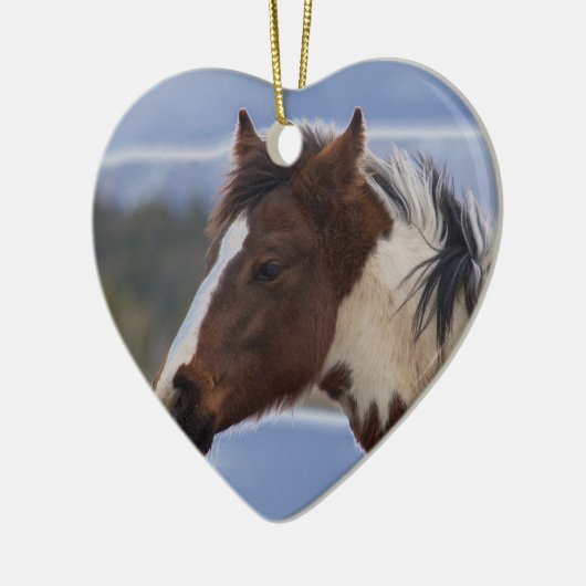 driekleurig paard keramisch ornament (Links)